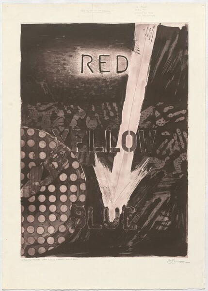 Untitled (Red) [working proof with chalk and pencil additions]