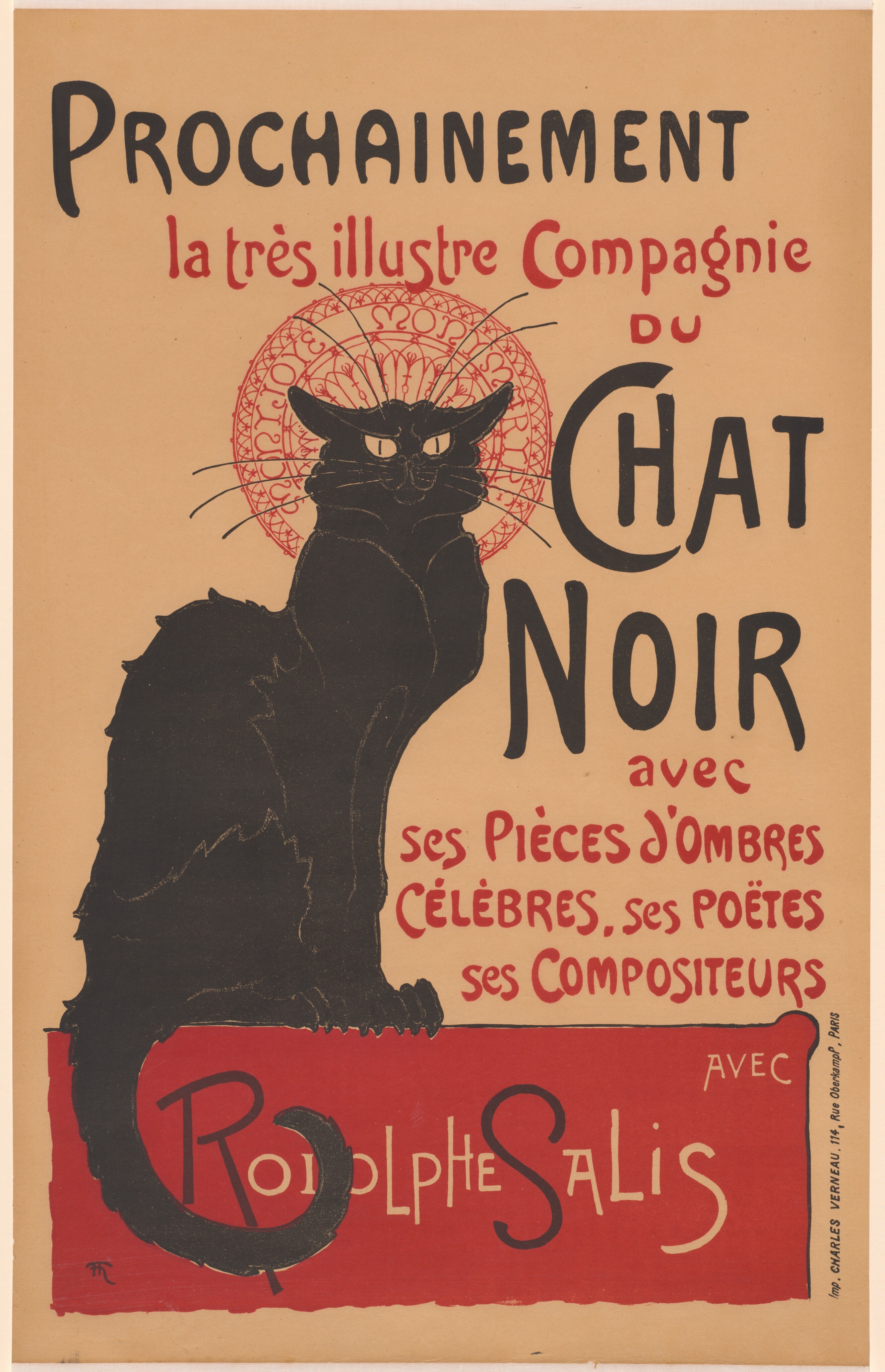 Prochainement La Tres Illustre Compagnie Du Chat Noir Poster For The Company Of The Black Cat