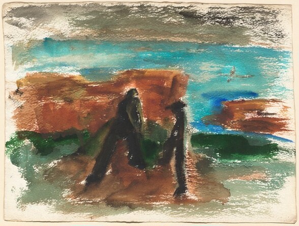 Two Figures Near the Waterfront [recto]