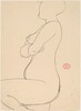 Untitled [side view of a kneeling nude crossing her arms] [recto]