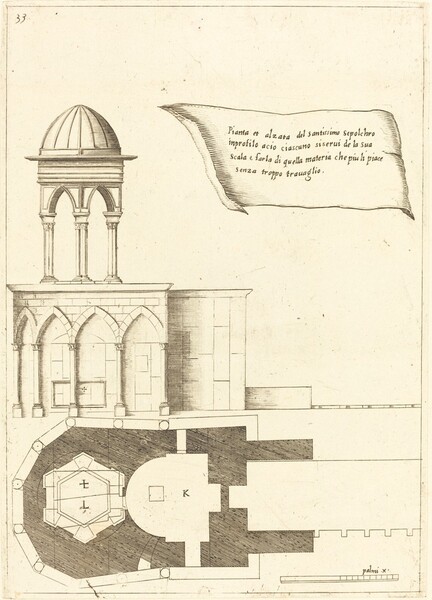 Plan and Elevation of the Church of the Holy Sepulchre