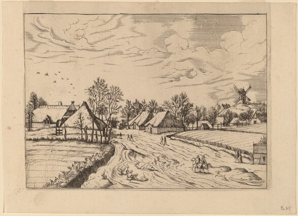Country Village with Post Mill