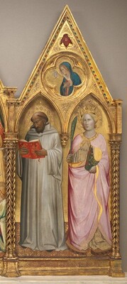 Saint Bernard and Saint Catherine of Alexandria with the Virgin of the Annunciation [right panel]