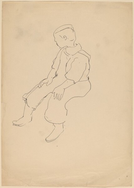 Young Boy Seated Facing Left