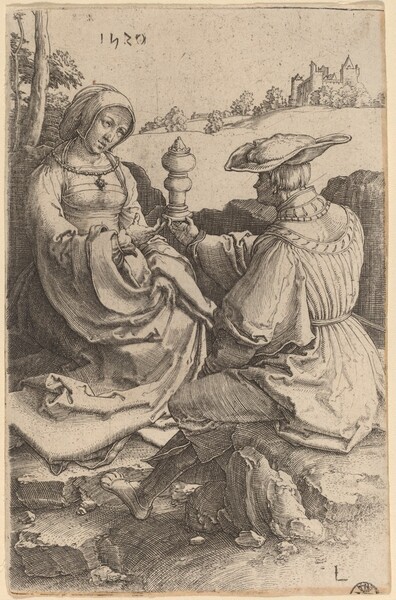 A Nobleman and a Lady Seated in a Landscape