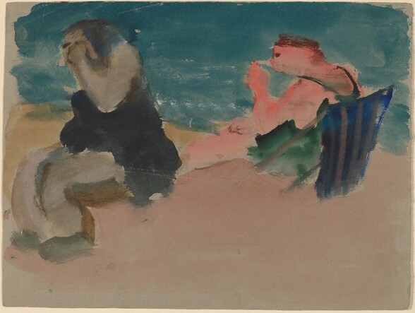 Two Figures Seated on the Beach