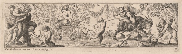 Putti and Satyrs Shooting Arrows