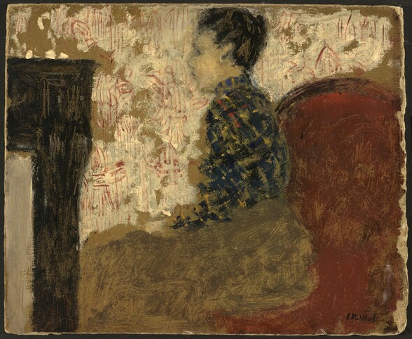 Woman Sitting by the Fireside
