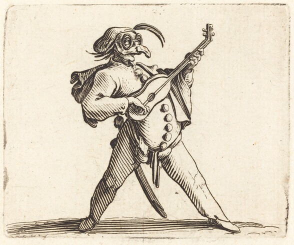 The Masked Comedian Playing a Guitar