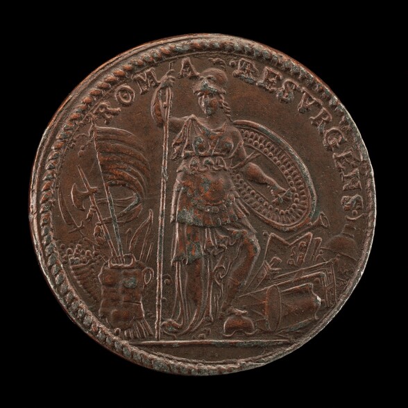 Allegory with the Figure of Roma, as Minerva, Standing Armed amid Trophies [reverse]