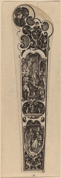Handle for Knife or Fork, Ornamented with Figures