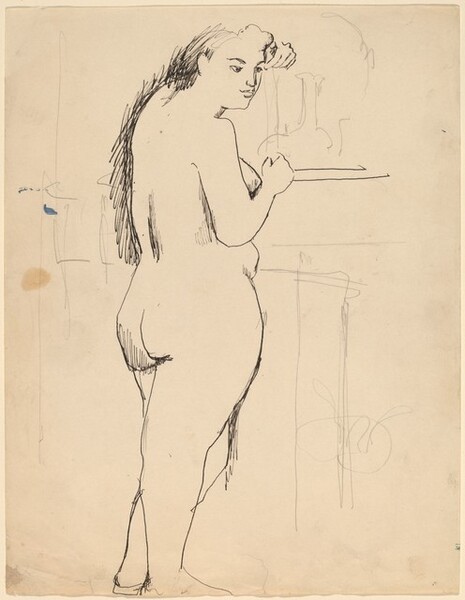 Standing Female Nude, Back Turned, Looking to Right