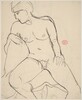 Untitled [seated nude looking to her right and down] [recto]