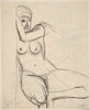 Untitled [female nude squatting beside a wall] [verso]