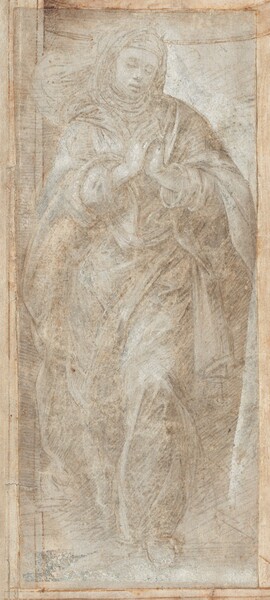 Standing Woman with Her Hands Clasped in Prayer
