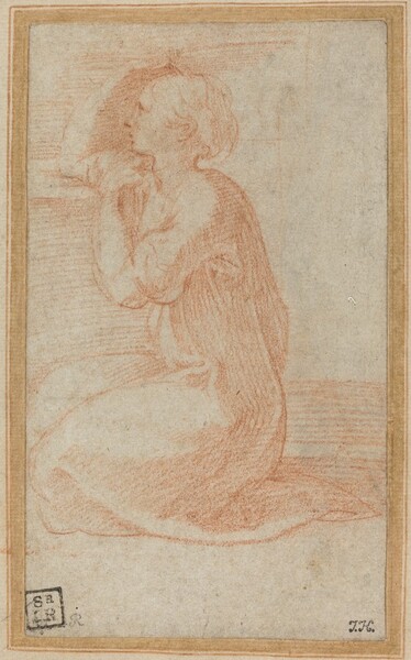 Kneeling Woman Lifting Her Hand to Her Head