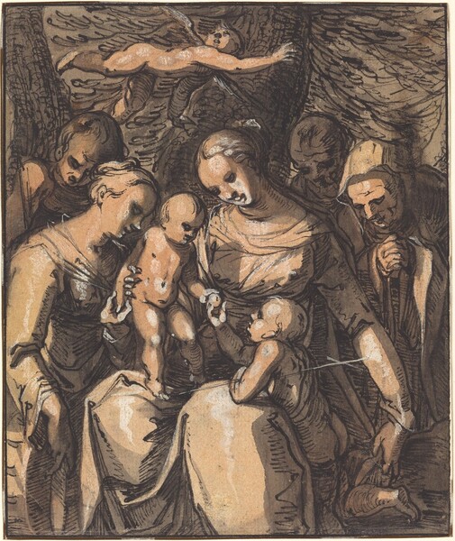 The Holy Family with Saints [recto]