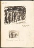 Zwei Skizzen, Bezeichnungen (Two Sketches with Inscriptions) [p. 43]