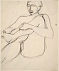 Untitled [seated female nude holding her left foot] [verso]