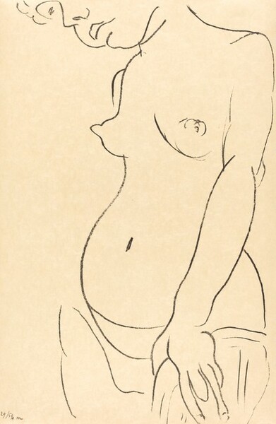 Nude in Three-Quarters with Part of Her Head Cropped Off (Nu de trois-quarts, une partie de la tête coupée)