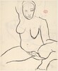 Untitled [seated female nude with raised right arm] [recto]