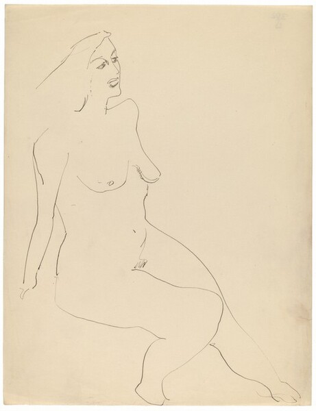 Seated Nude, Three-quarter View, Turned to the Right