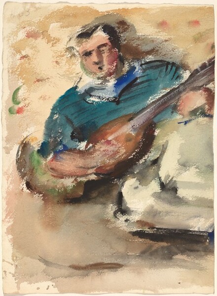 Man Playing a Stringed Instrument [verso]