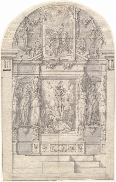 An Elaborate Altar with the Resurrection of Christ and the Martyrdom of Saint Andrew