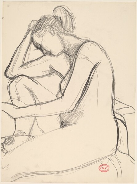 Untitled [female nude with bowed head]