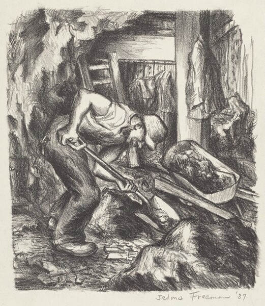 Untitled (Man Digging in Cellar or Mine)