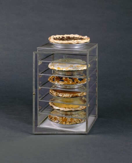 Claes Oldenburg, Glass Case with Pies (Assorted Pies in a Case), 1962