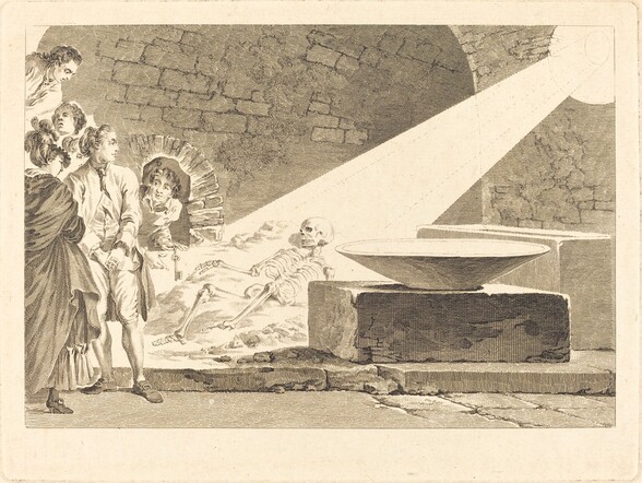Fragonard and Bergeret with Their Wives Visiting a Tomb in Pompeii
