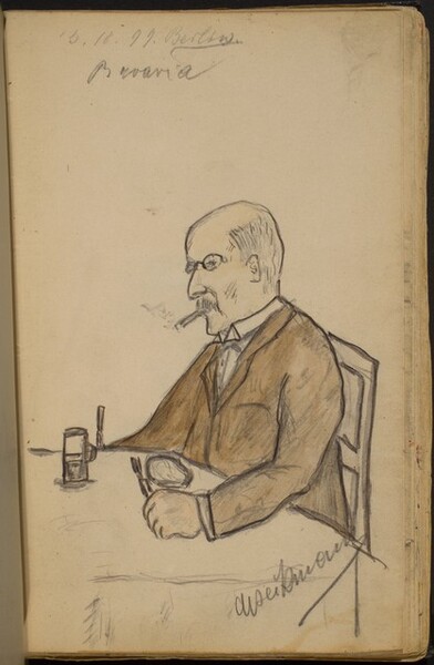 Man Seated at a Dining Table, Smoking