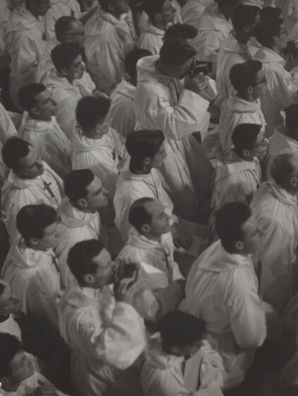 French Croix de Bois Choir Members at a Papal Mass David Seymour (Chim), French Croix de Bois Choir Members at a Papal Mass, 1949