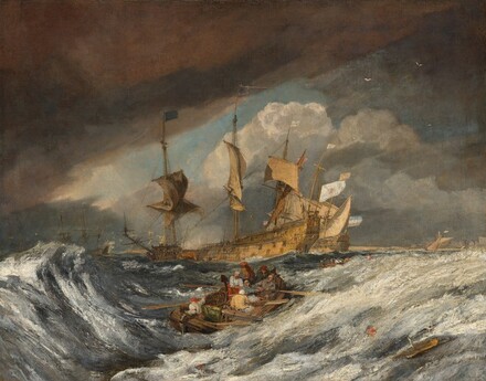 Boats Carrying Out Anchors To The Dutch Men Of War