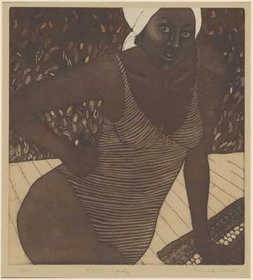 Emma Amos, Pool Lady, 1980