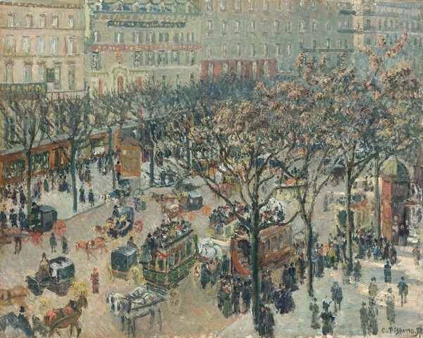 Boulevard des Italiens、朝、日光