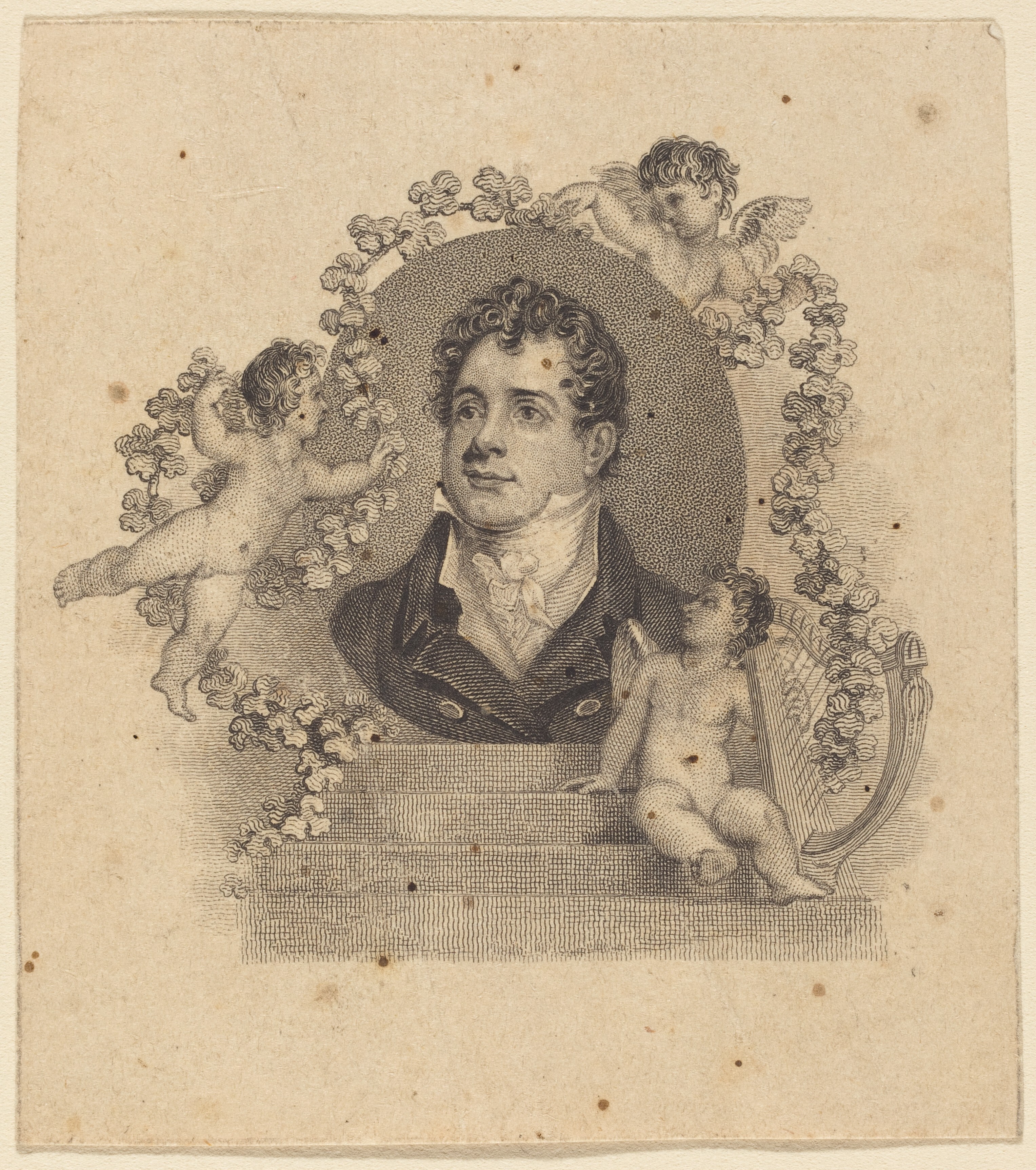 Portrait Of A Young Gentleman Surrounded By Cupids Lord Byron