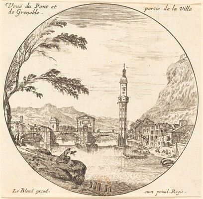 Veue De Pont Et Partie De La Ville De Grenoble