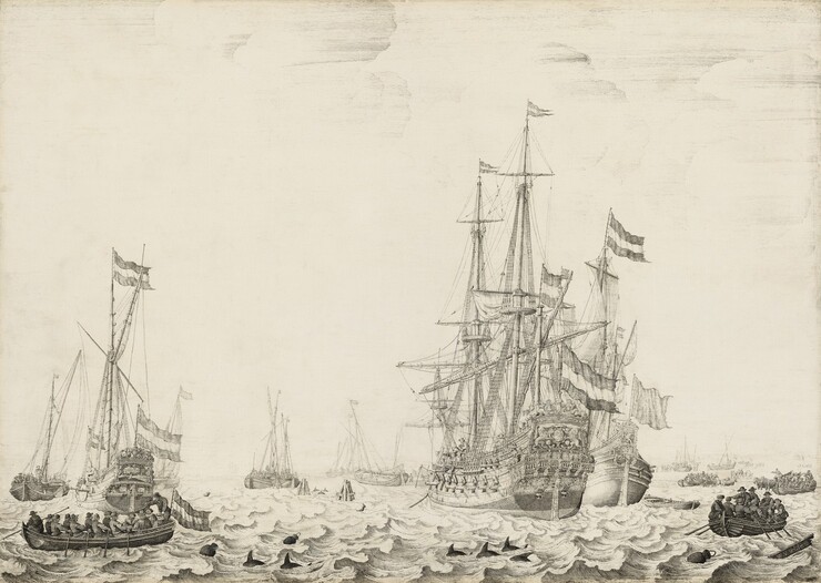 Dutch Ships Near The Coast