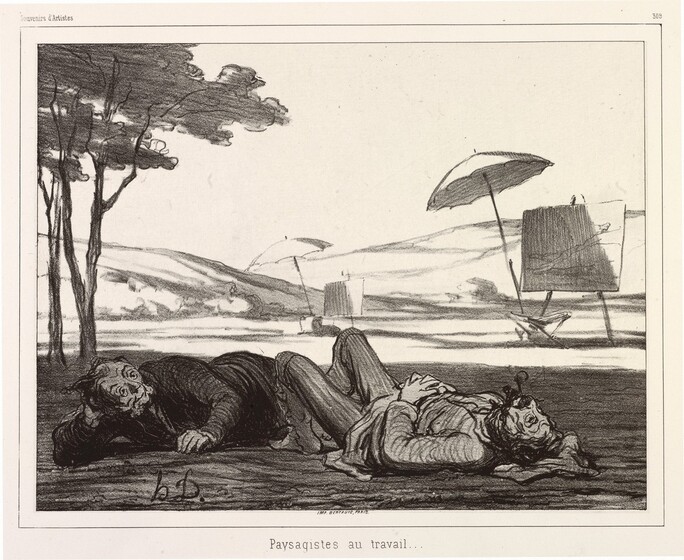 Honoré Daumier, Paysagistes au travail (Landscape Artists at Work), 1862