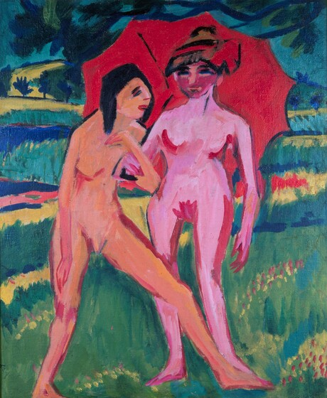 Ernst Ludwig Kirchner, Two Girls under an Umbrella, 1910